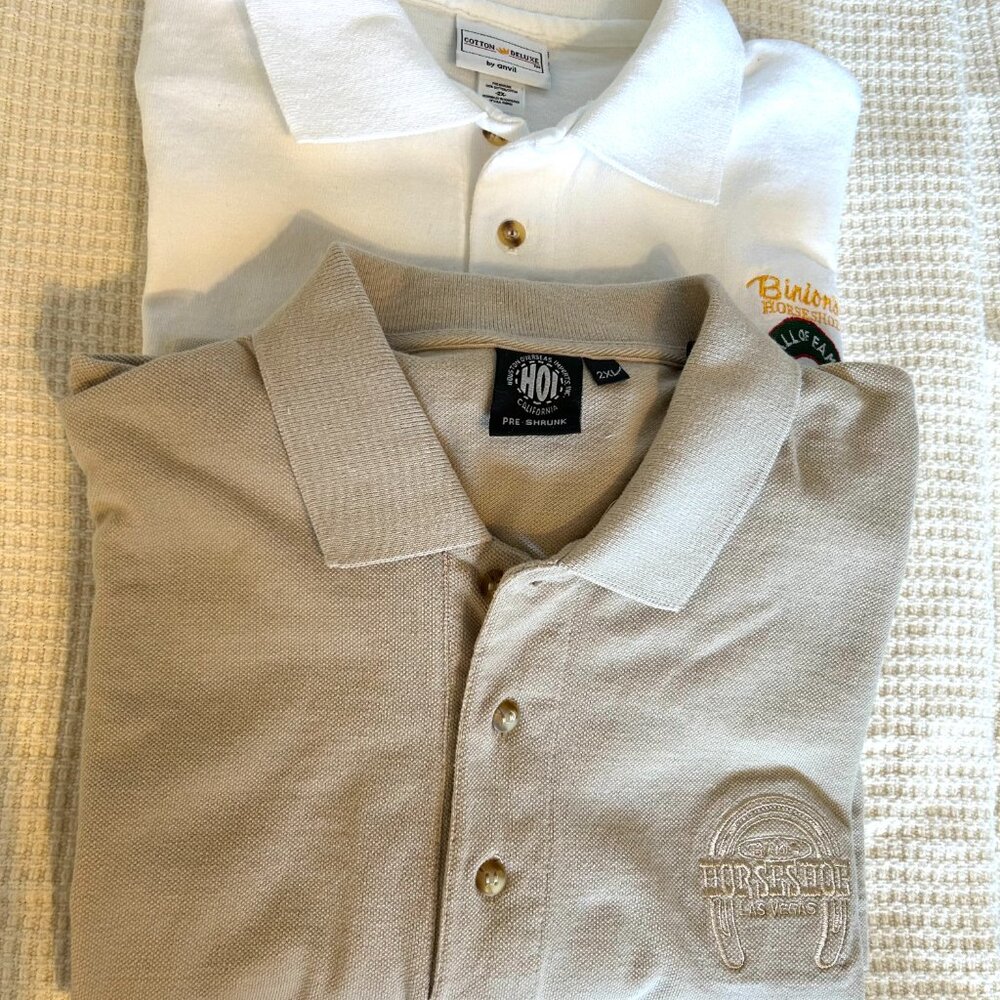 2 pk Binion's Horseshoe Casino Polo Shirts  - 2X